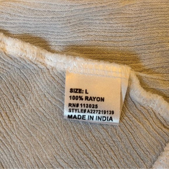 Love Peace Lazy Days Women’s White Long Sleeve Sheer Embroidered Blouse Size L - Picture 7 of 11